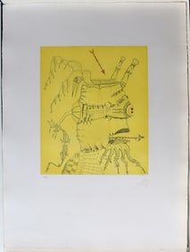 Joan Ponc 1973 Etching Homage to Durer Signed Numbered