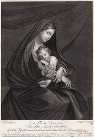 Correggio Virgin and Child Etching with Engraving 1763