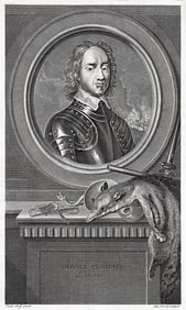 Adriaen van der Werff 1697 Engraving Oliver Cromwell Framed
