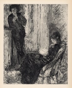 1919 Pierre Auguste RENOIR LIMITED EDITION Engraving By the Fireplace FRAMED
