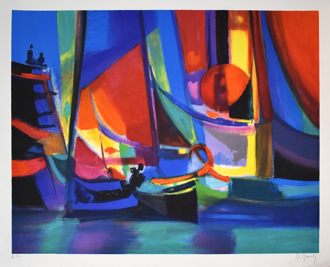 Marcel Mouly Hand signed Lithograph Soliel Rouge Artist Proof (1 of 5)