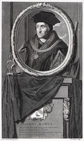 Adriaen van der Werff 1697 Engraving Sir Thomas More Framed