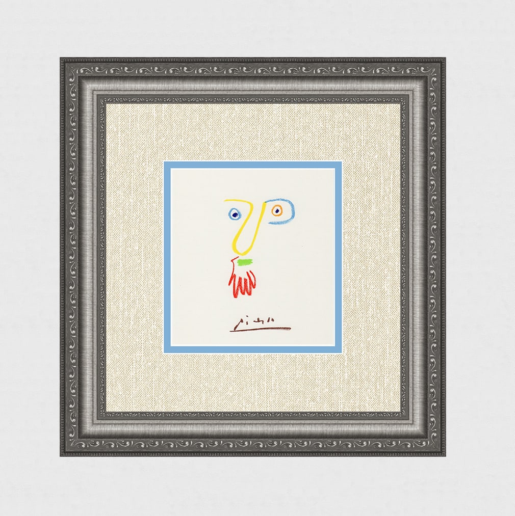 1968 Pablo Picasso Color Lithograph "Bearded Man" Signed Framed (1 of 2)