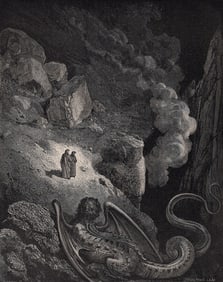 Gustave Dore Geryon (Dante's Divine Comedy Enferno) c. 1880 Woodcut