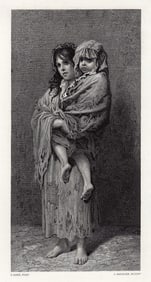 Gustave Dore Homeless engraving signed