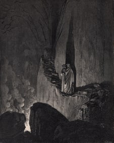 Gustave Dore The Fraudulent Ones (Dante's Divine Comedy Enferno) c. 1880 Woodcut