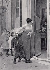 Jean GEOFFROY 1800s Antique Print The School Skipper FRAMED Signed