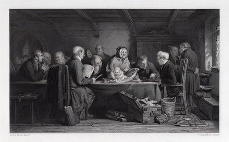 George Bernard O'NEILL 1800s Detailed Engraving The Foundling SIGNED Framed