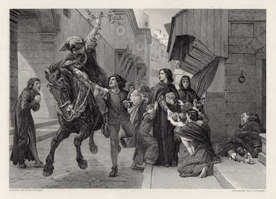 Frank William Warwick Topham A Messenger of Good Tidings: News of Relief of Florence 1496 1884