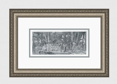 Frederick Leighton 1800s The Daphnephoria Antique Print Framed