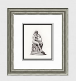 Ludwig Michael Schwanthaler 1800s Engraving Nymph Framed