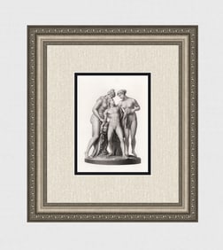 1800s John GIBSON Antique Engraving Hylas Abducted by the Water Nymphs FRAMED