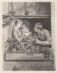 Arthur Stocks A Window Garden 1884 print