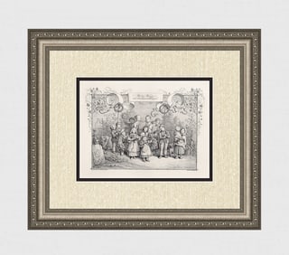 Adrian Ludwig Richter1800s Engraving God's Blessings Framed Signed