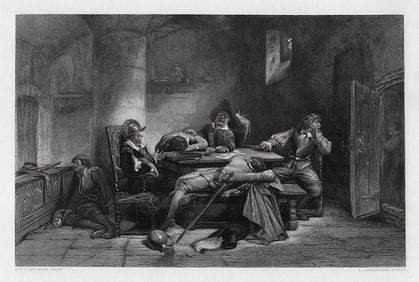 FRAMED Herman Frederik Carel Ten Kate 1800s Engraving The Traitor SIGNED