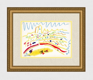 PABLO PICASSO Mourlot Lithograph "Bullfighters with Bulls" FRAMED