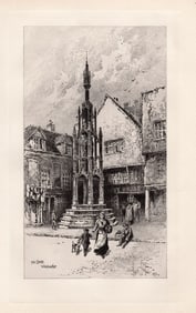 Herbert Railton The Cross, Winchester 1891 etching