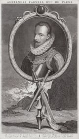 Adriaen van der Werff 1697 Engraving Alexander Farnese Framed