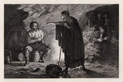 John Blake Macdonald Engraving Capture of Dirk Hatteraick's Signed Framed