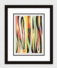 Mathis Original Gouache Composition in the vertical movement Framed Swiss