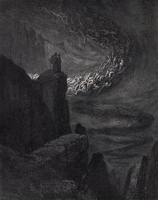 Gustave Dore Storm of Souls (Dante's Divine Comedy Enferno) c. 1880 Woodcut