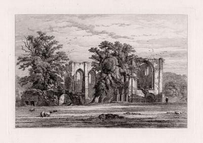 Robert Kent Thomas Furness Abbey 1881 etching