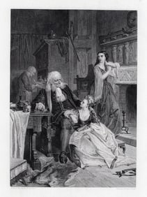 1800s ROBERT HERDMAN Engraving The Udaller's Home SIGNED FRAMED