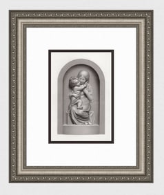 1800s Alexander Munro Antique Engraving Sibling Love Framed