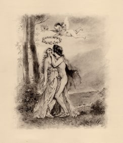 Original 1947 Paul-Emile Becat Limited Lithograph Finding True Love Framed