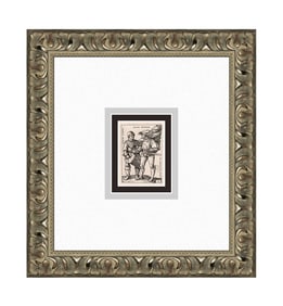 Sebald Beham Im Baurenkrieg 1525 (Standard-bearer) engraving signed