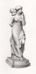 1800s Edward Bowring Stephens Engraving Mother's Love Framed