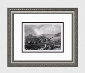WILLIAM TURNER SIGNED 1800s Engraving Brightling Observatory FRAMED