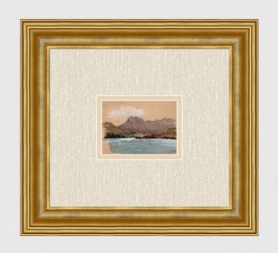 Original 1800's English Watercolor Scotland Framed