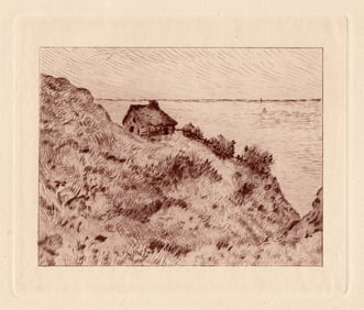 Claude Monet 1800's Etching Customs House of Purville