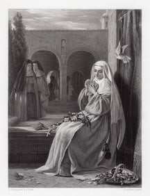 John Horsley 1872 engraving Novice signed