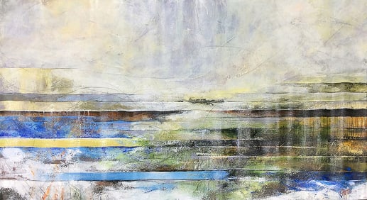 Gorgeous Patricia Chute 60 x 30 Abstract Horizon Painting
