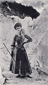 Henri Lucien Doucet 1890 Antique Print Switzerland Tourist SIGNED Framed