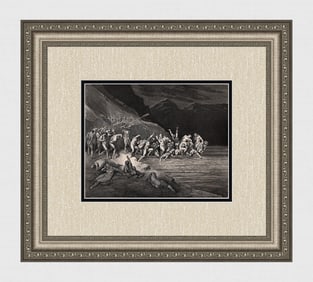 Gustave Dore Charon - Adams Brood (Dante's Divine Comedy Enferno) c. 1880 Wood Engraving