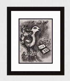 Religious 1960 Marc CHAGALL Antique Print Wisdom and Sorrow FRAMED