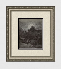 Gustave Dore Gorgons, Hydras, and Chimeras (Milton's Paradise Lost) c. 1880 Woodcut Signed