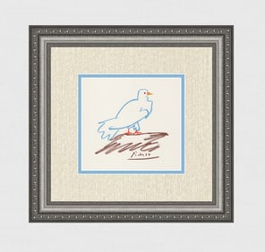 1968 Pablo Picasso Color Lithograph "The Dove" Signed Gallery Framed