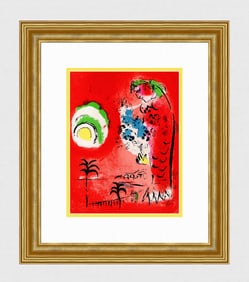 1960 Marc Chagall Bible Lithograph The Bay of Angels M.286 Framed