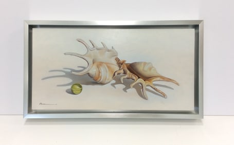 Francisco Casas Original Realism Painting Shells III 20 x 10 Inches