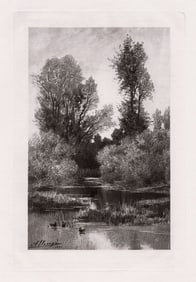 Auguste Allonge 1883 Lowland Brook signed
