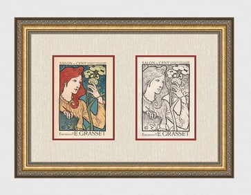 1896 Eugene Grasset Salon des Cent one of 25 on Japon with proof