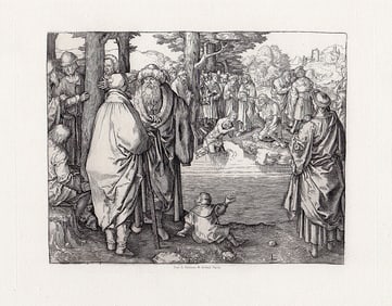 Lucas van Leyden Baptism of Jesus Christ in the Jordan 1892 engraving