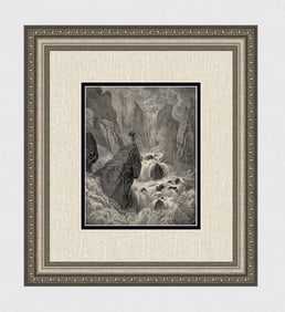 Gustave Dore Satan in Paradise (Milton's Paradise Lost) c. 1880 Woodcut Signed