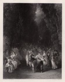 Thomas Stothard SIGNED Engraving A Fete Champetre Framed