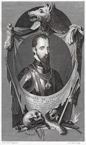 Adriaen van der Werff 1697 Engraving Fernando Alvarez de Toledo Framed