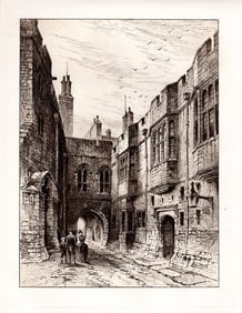 Herbert Railton Norman Gateway, Windsor Castle 1886 etching